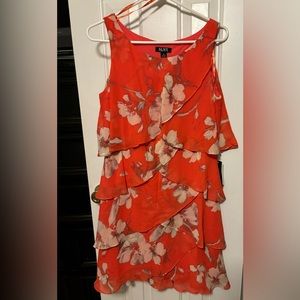NEW with tags - Coral Floral Ruffle Dress
